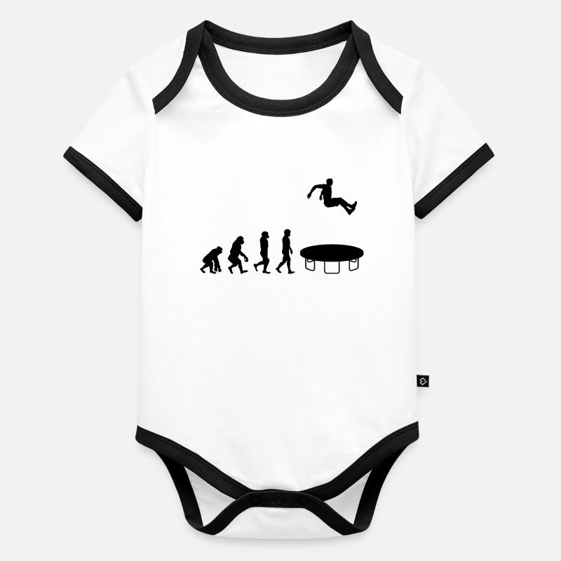 Trampoline Jumper Jumping Gymnastique Évolution Body Bébé bio contrasté manches courtes