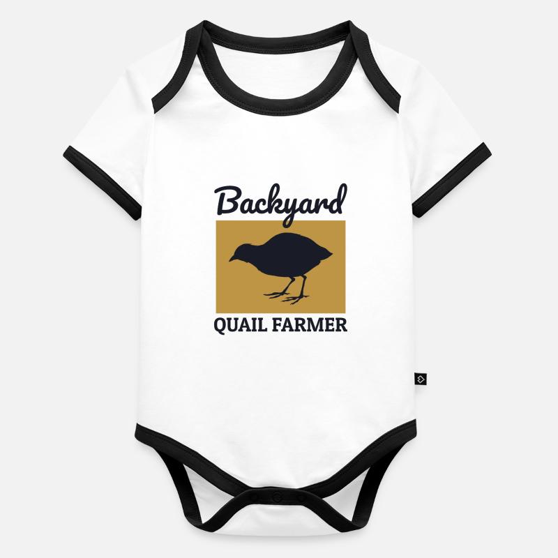 Backyard Farmer Caille Élevage Farming Farm Drôle Body Bébé bio contrasté manches courtes