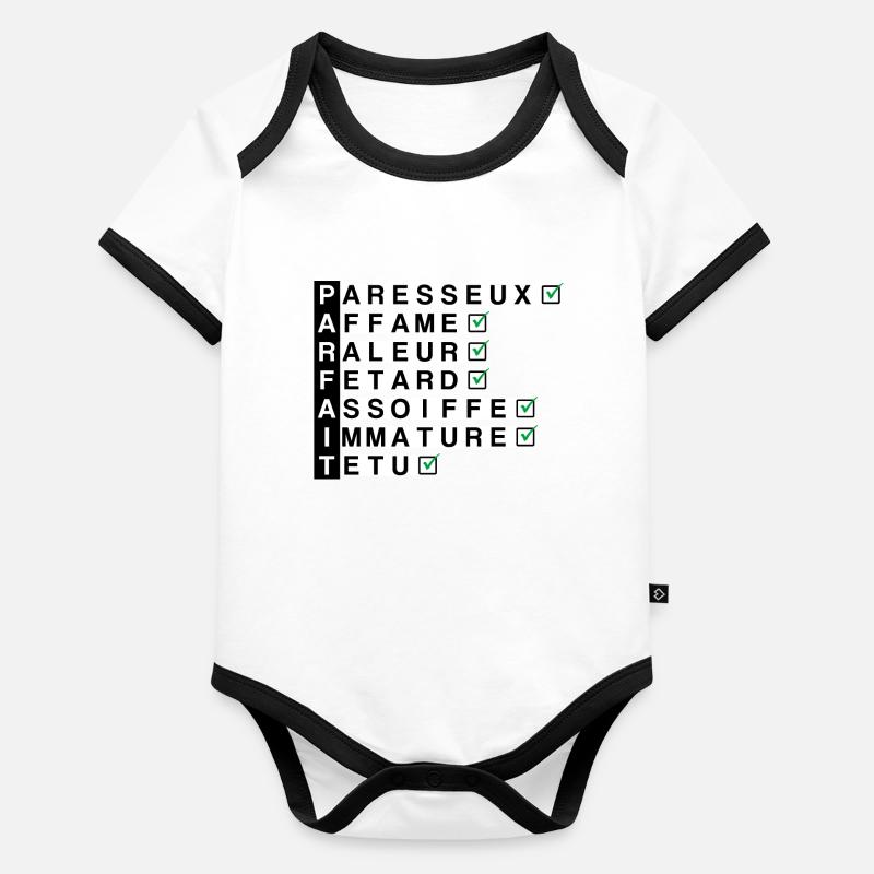 Parfait Body Bébé bio contrasté manches courtes