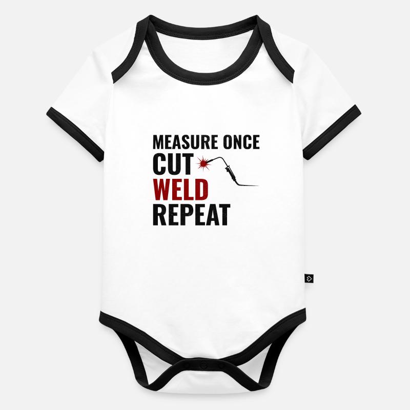 Welding Welder Metal Construction Ironworker Organic Baby Contrasting Bodysuit
