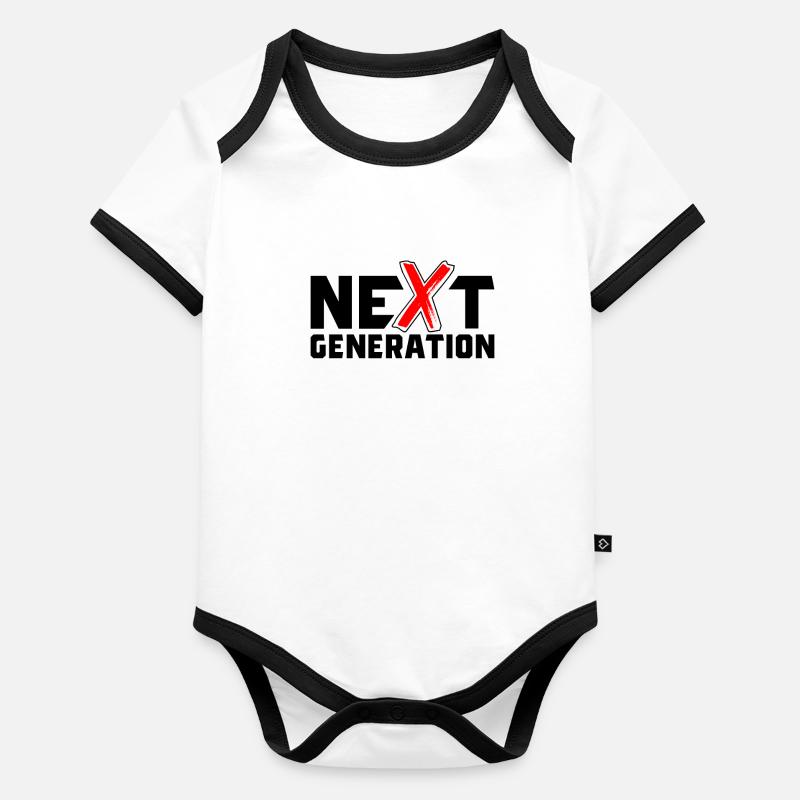 Next Generation X Buchstaben / X-Symbol Baby Bio-Kurzarm-Kontrastbody