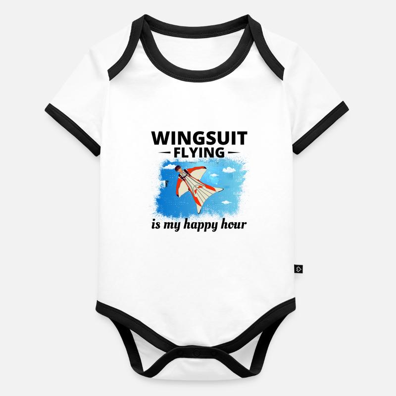 Wingsuit flying Base Jumping Skydiving Wingsuiting Organic Baby Contrasting Bodysuit