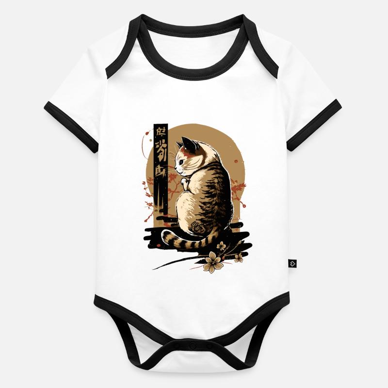 neko neko10 Body Bébé bio contrasté manches courtes