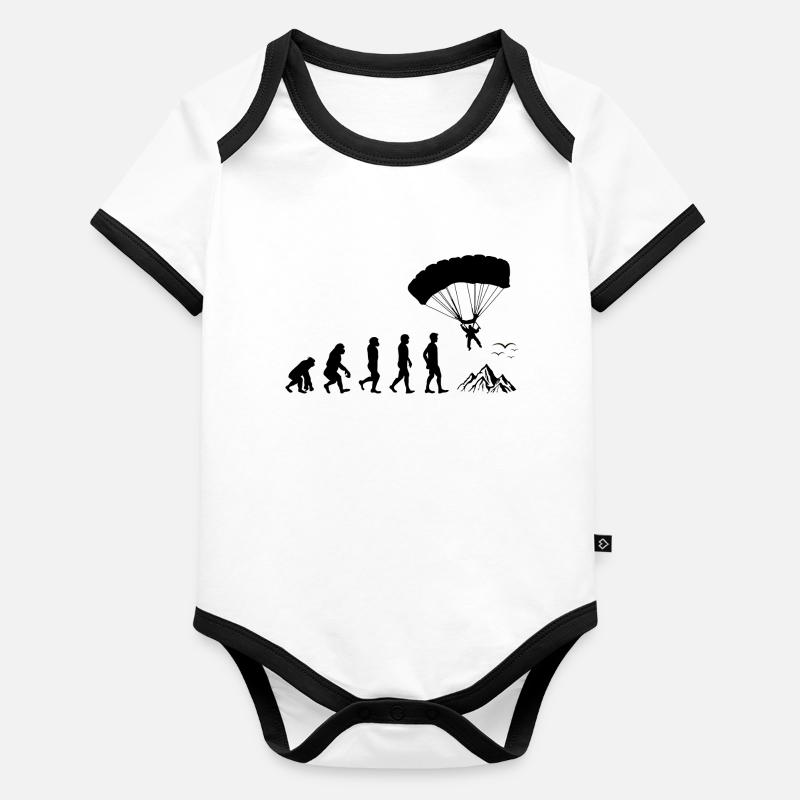 Parachute Parachute Parachute Parachutisme Évolution Body Bébé bio contrasté manches courtes