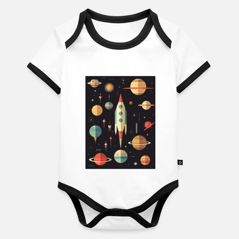 Rocket Launch Raketenstart Baby Bio-Kurzarm-Kontrastbody