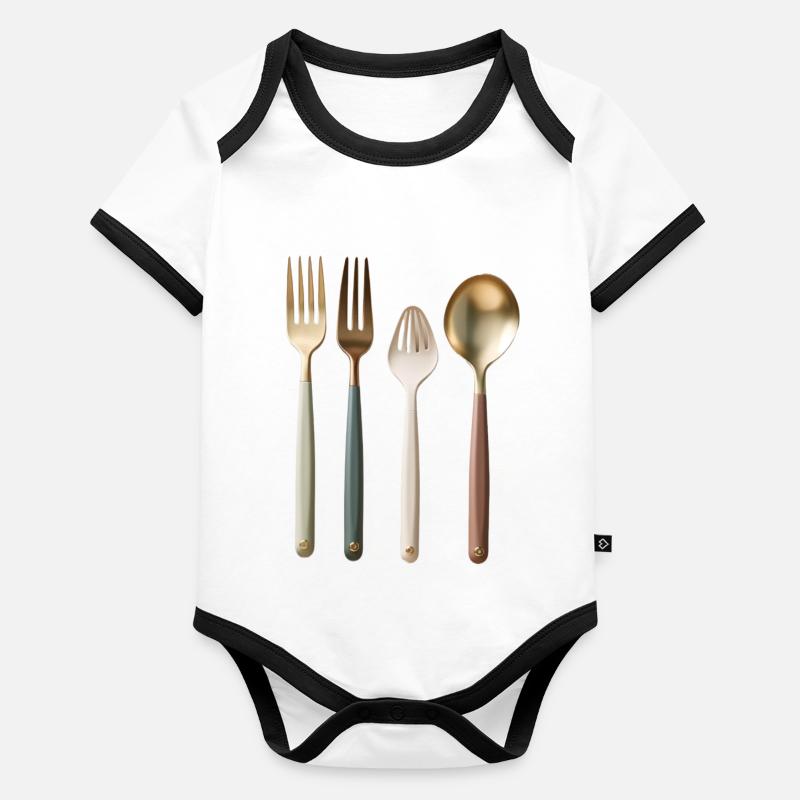 Tablier de cuisine Body Bébé bio contrasté manches courtes