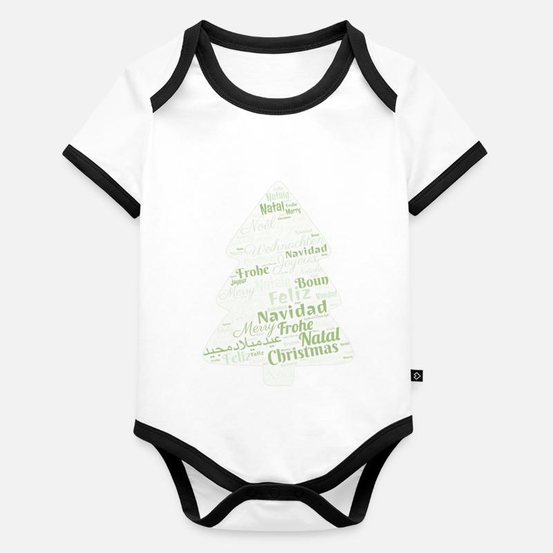 Cadeau de Noël Body Bébé bio contrasté manches courtes