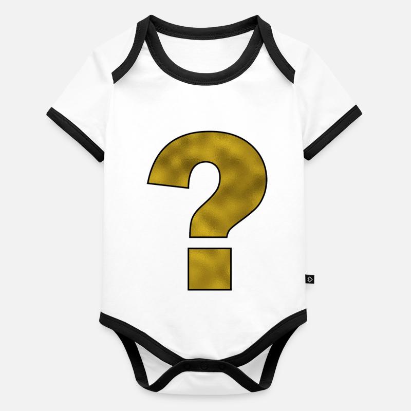 Satzzeichen Fragezeichen Gold Baby Bio-Kurzarm-Kontrastbody