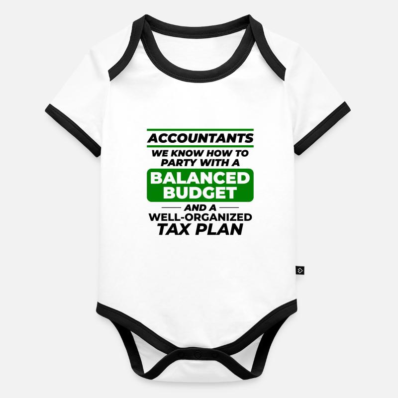 Comptable Comptabilité Tenue de livres Finance Drôle Body Bébé bio contrasté manches courtes