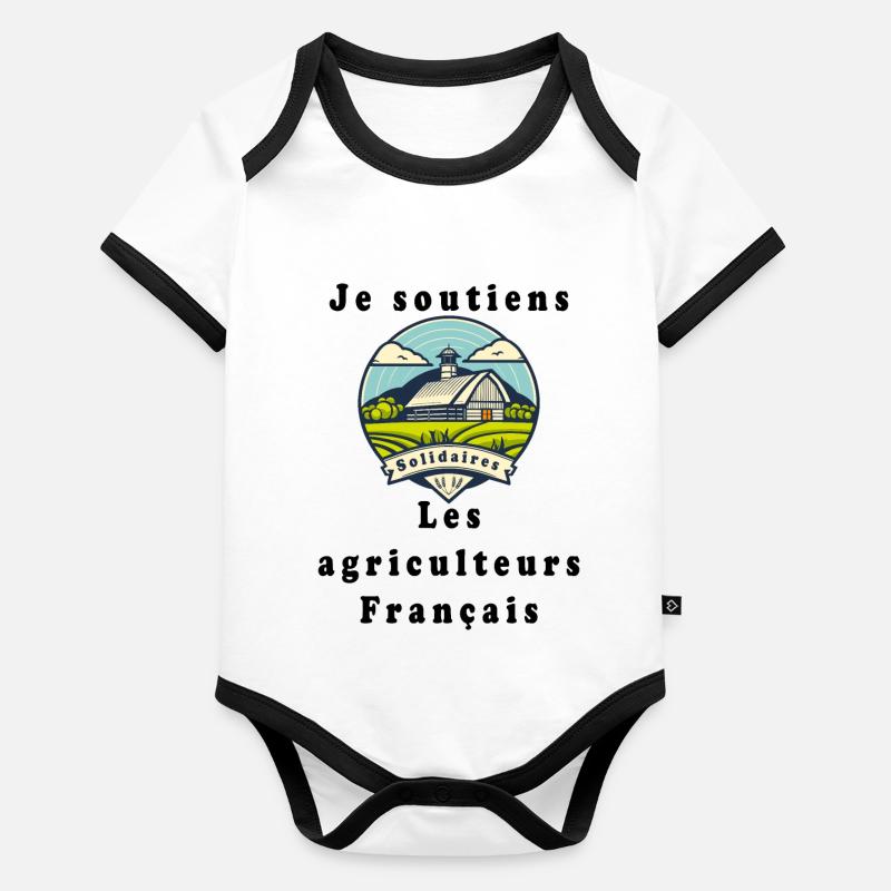 Soutien aux agriculteurs #9 Body Bébé bio contrasté manches courtes