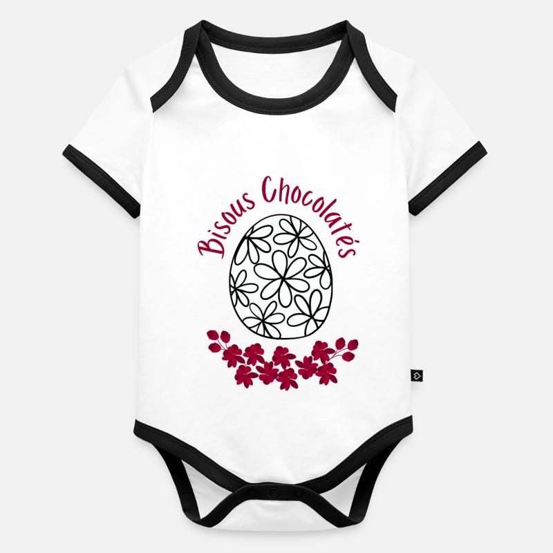 Schoko-Küsse Baby Bio-Kurzarm-Kontrastbody