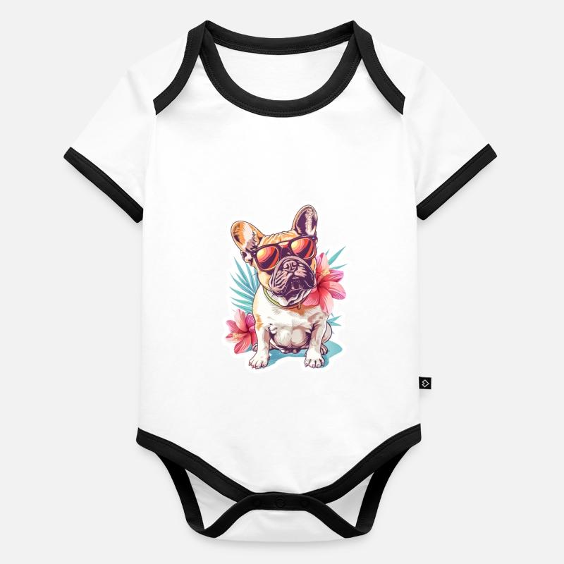 Petit ami Body Bébé bio contrasté manches courtes