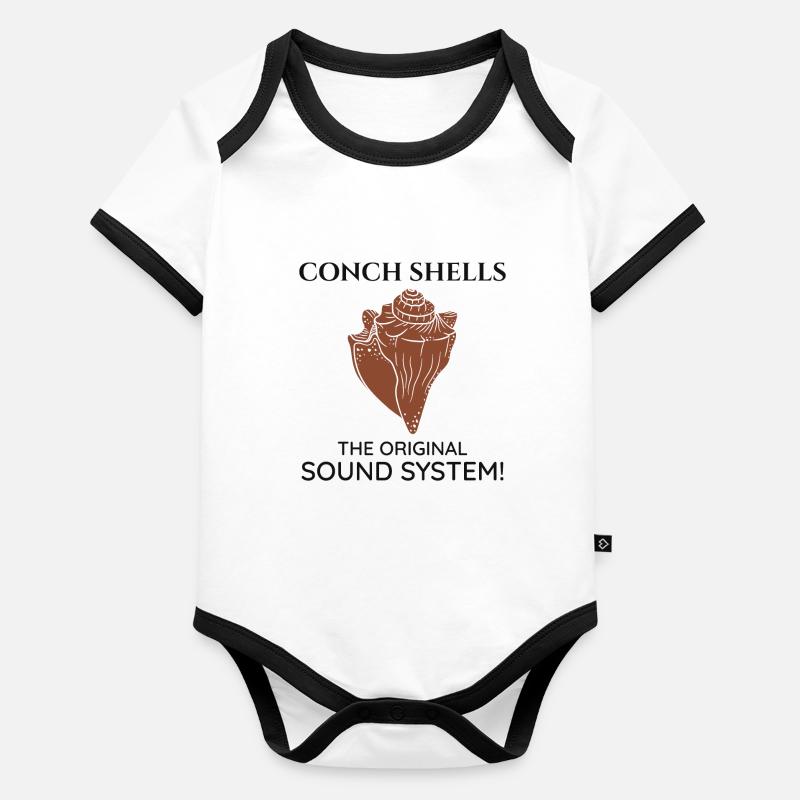 Conque Coquillages Collector Beachcomber Coquillage Body Bébé bio contrasté manches courtes