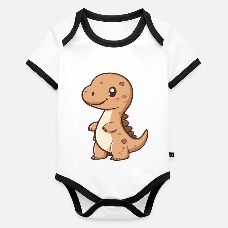 Dinosaures - Dino Design - Body Bébé bio contrasté manches courtes - undefined