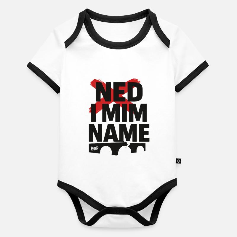 Ned i mim Name Baby Bio-Kurzarm-Kontrastbody