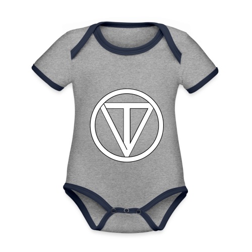 Långärmade T-shirts - Ekologisk kontrastfärgad kortärmad babybody