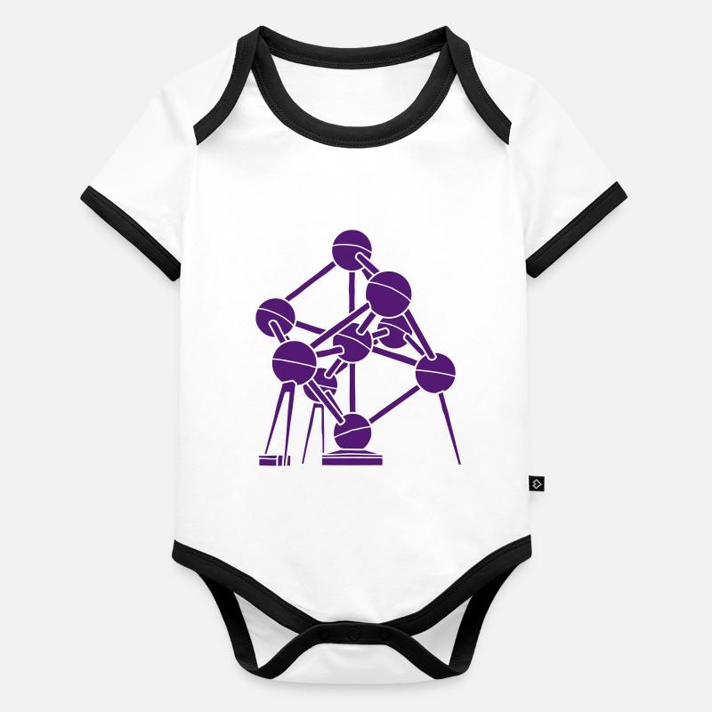 Atomium Bruxelles 2 Body Bébé bio contrasté manches courtes