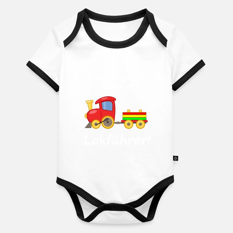 Lokführer Kinder Baby Bio-Kurzarm-Kontrastbody