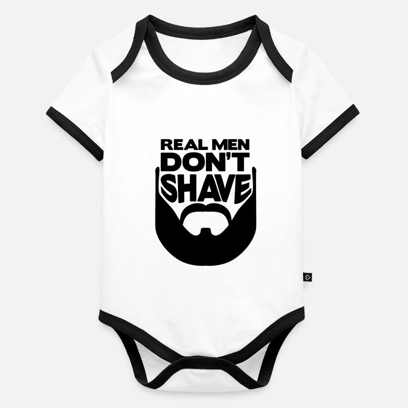 Barbe barbe barbe barbe moustache schnauzer Body Bébé bio contrasté manches courtes