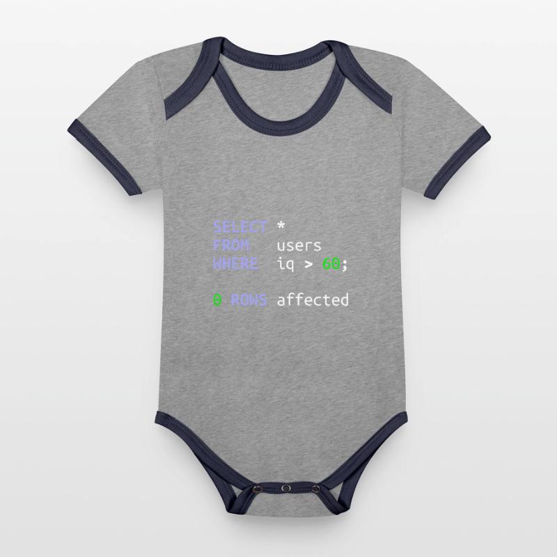 Software Developer SQL Coder Geek Gift Organic Baby Contrasting Bodysuit