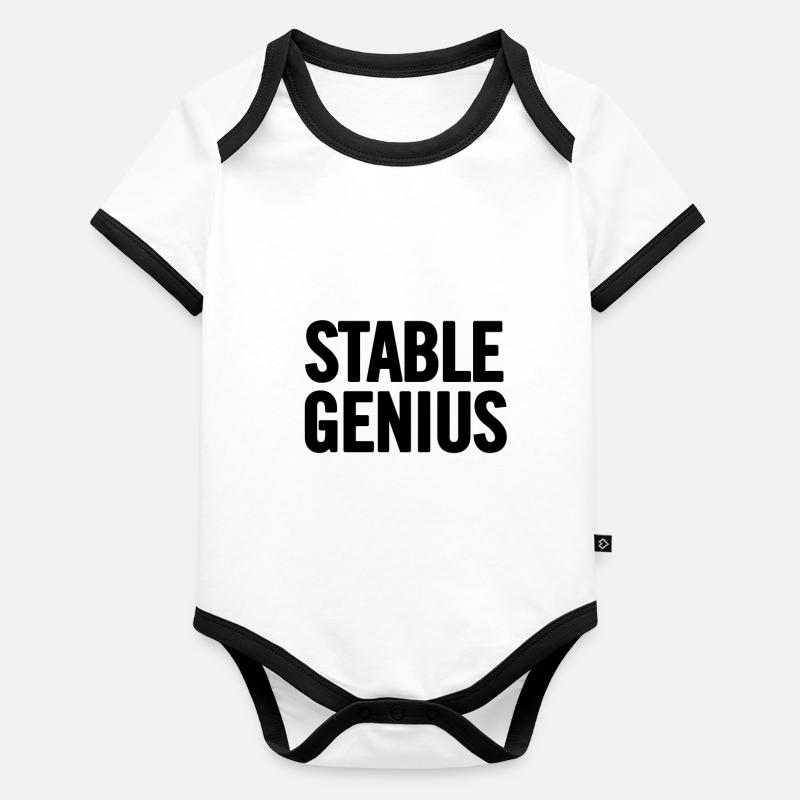 Stabil Genius Schwarz Baby Bio-Kurzarm-Kontrastbody