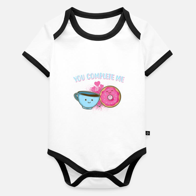 DU me compléter / café / cadeau Body Bébé bio contrasté manches courtes