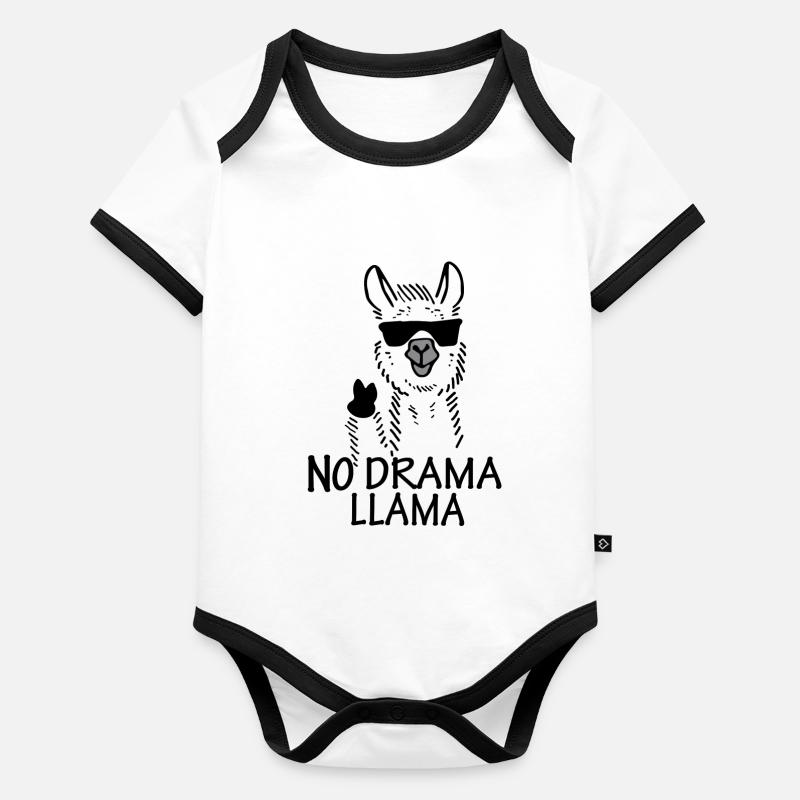 NO DRAME LAMA Body Bébé bio contrasté manches courtes