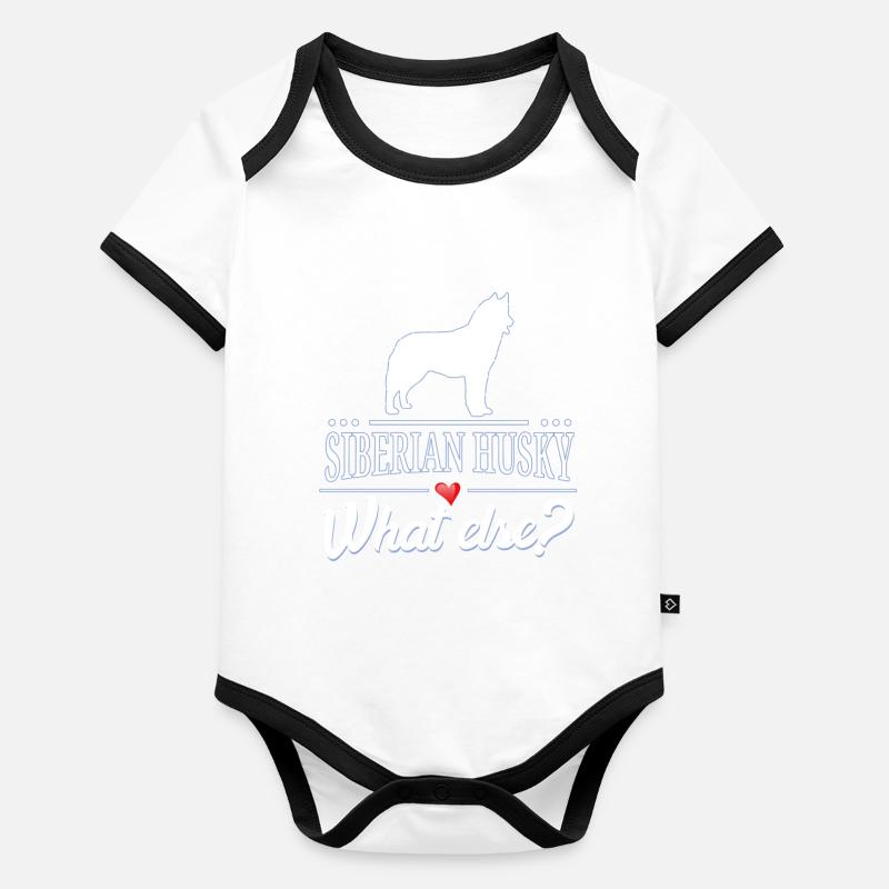 Siberian Husky what else? Organic Baby Contrasting Bodysuit