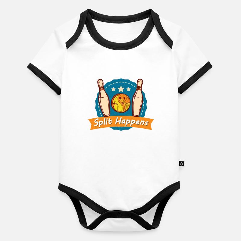 Split Happens Tee Bowling Bowler Tee Organic Baby Contrasting Bodysuit
