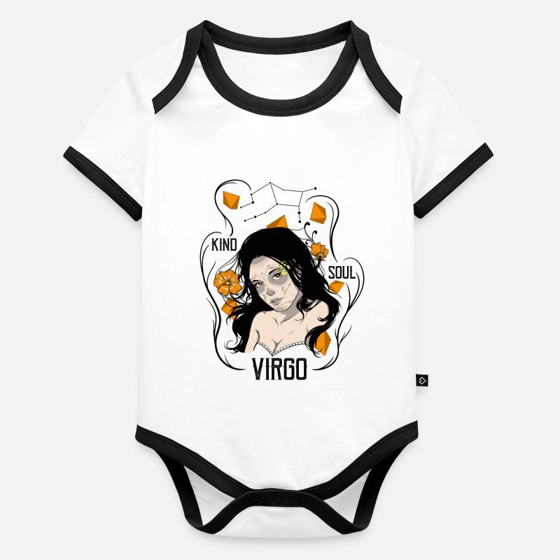 Virgo - Zodiac - Goddess Organic Baby Contrasting Bodysuit