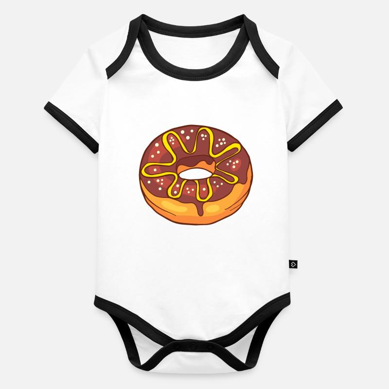 Tartes aux gâteaux confits Body Bébé bio contrasté manches courtes