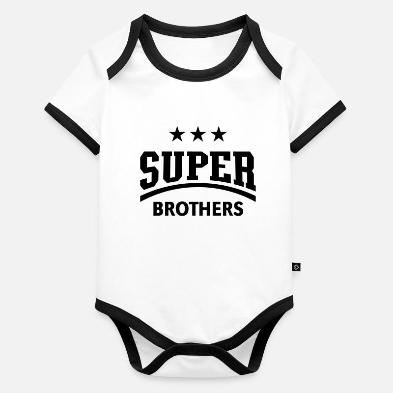 Super Brothers Baby Bio-Kurzarm-Kontrastbody