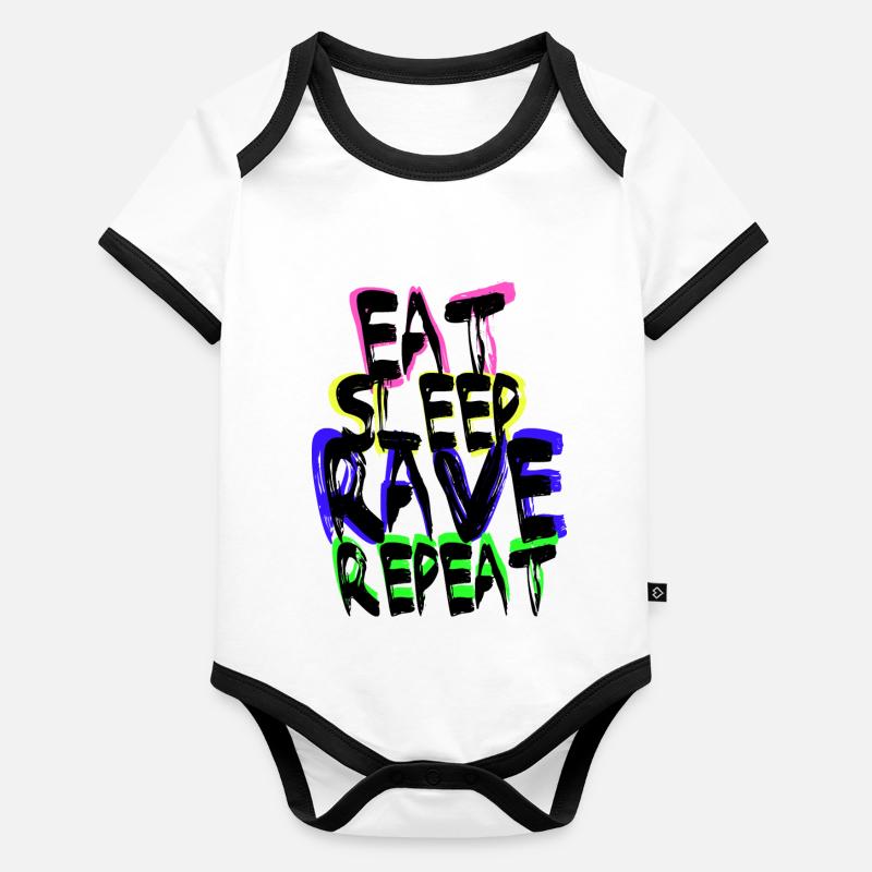 Rave Repeat Body Bébé bio contrasté manches courtes