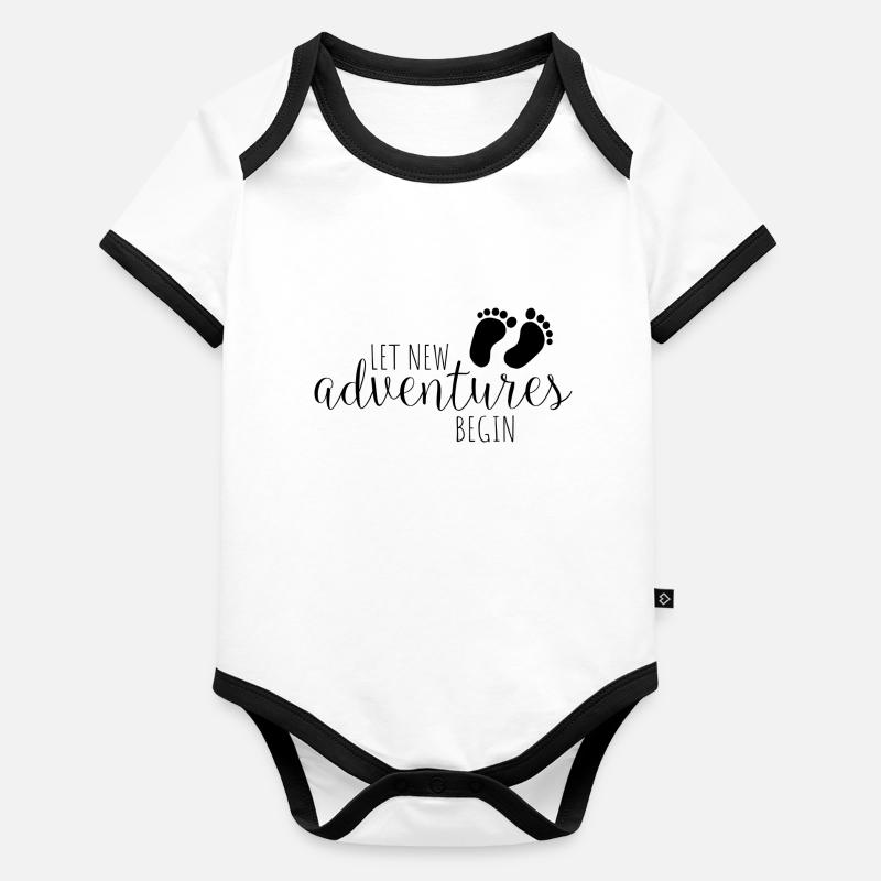 Let new adventures begin Baby Bio-Kurzarm-Kontrastbody