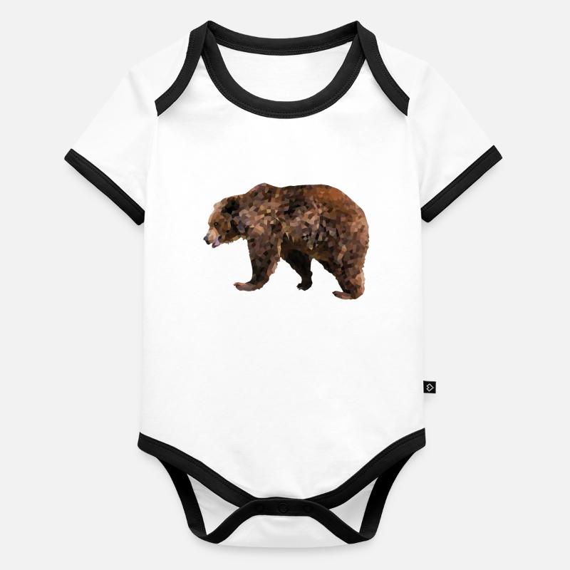 Grizzly bear Organic Baby Contrasting Bodysuit