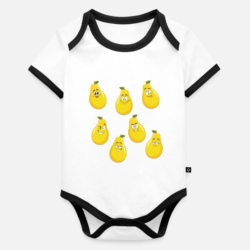 Birne Baby Bio-Kurzarm-Kontrastbody