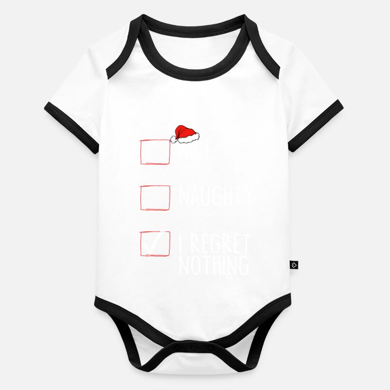 Nice Naughty I Regret Nothing Organic Baby Contrasting Bodysuit