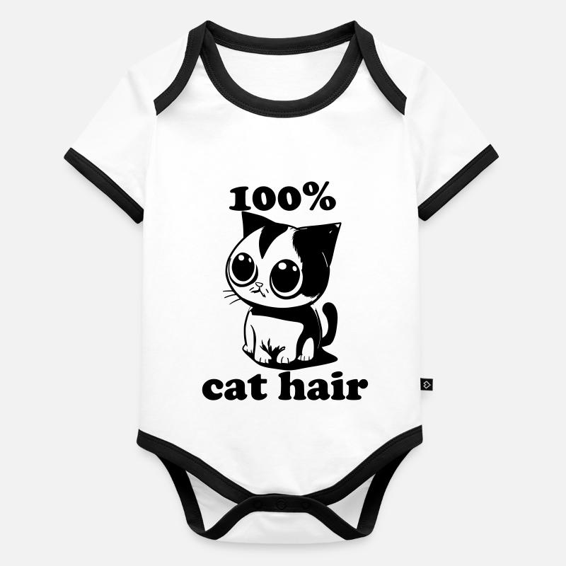 100% poils de chat Body Bébé bio contrasté manches courtes