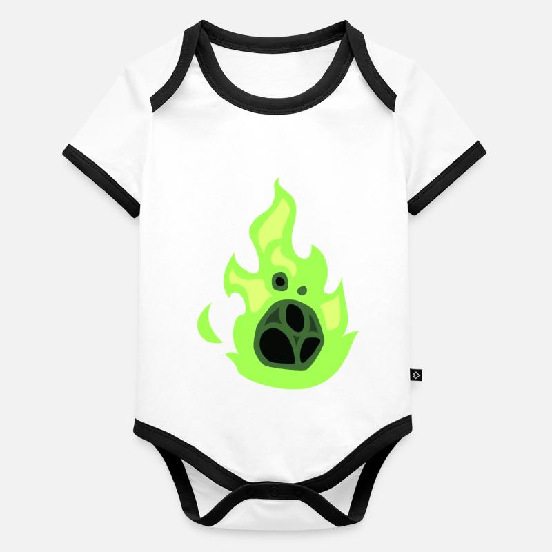 boule de feu verte Body Bébé bio contrasté manches courtes