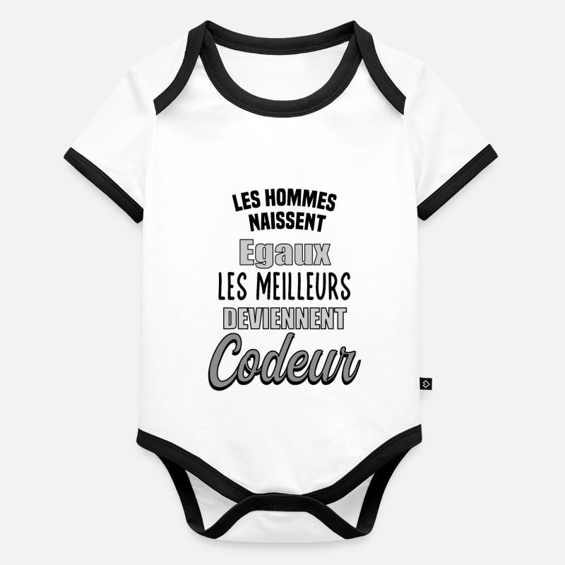 Hommes égaux, les meilleurs deviennent Codeur Body Bébé bio contrasté manches courtes