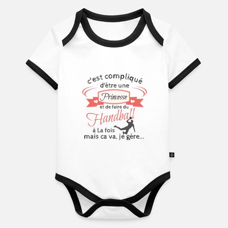Handball Body Bébé bio contrasté manches courtes