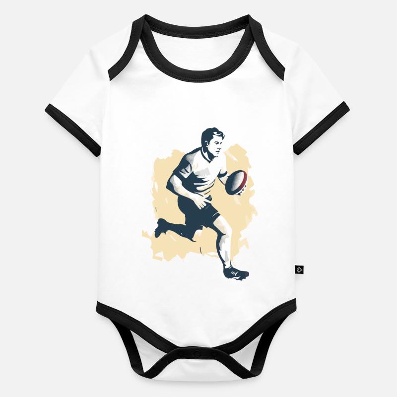 Hervé, der Rugbyspieler Baby Bio-Kurzarm-Kontrastbody