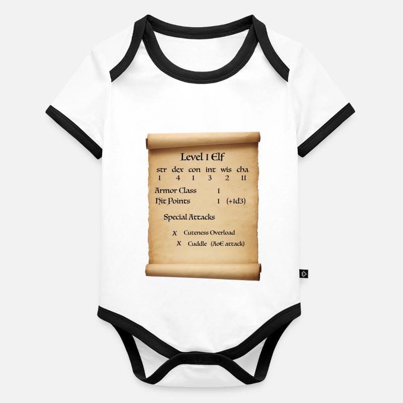 Niveau 1 Elf Body Bébé bio contrasté manches courtes