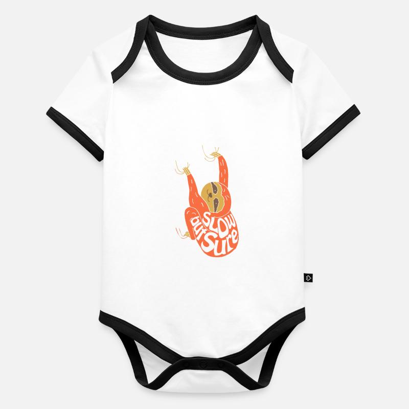 Sloth Slow but Sure Organic Baby Contrasting Bodysuit