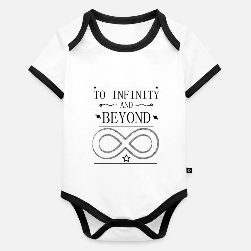 À l'infini et beaucoup plus loin Body Bébé bio contrasté manches courtes