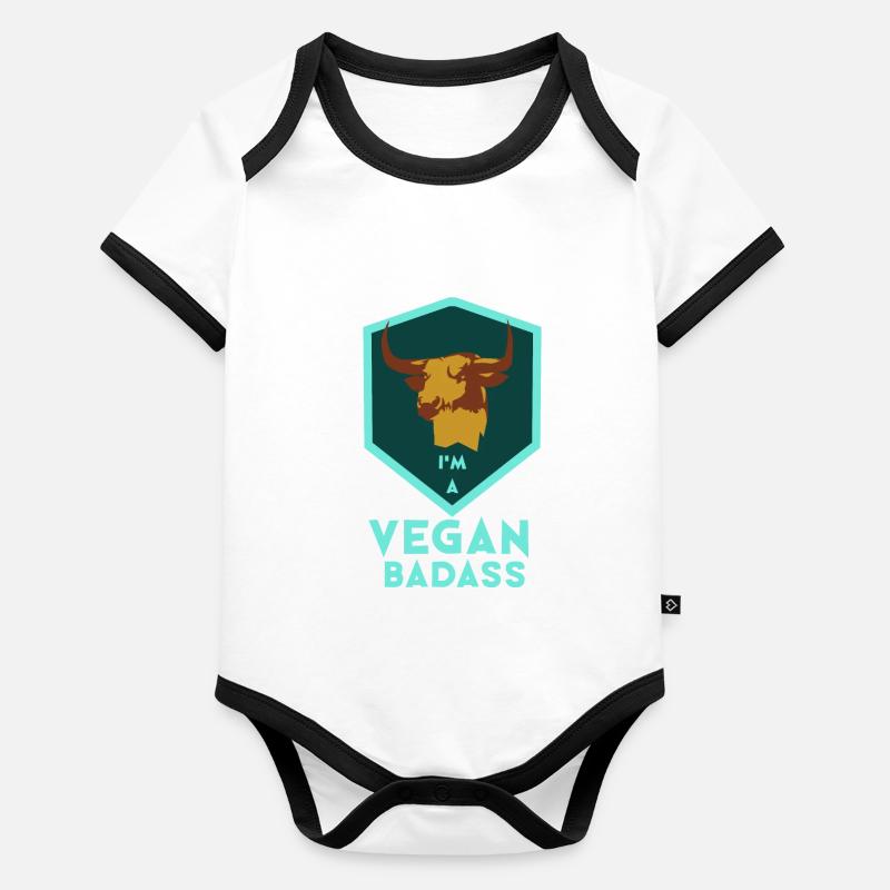 Je suis un vegan difficile Body Bébé bio contrasté manches courtes