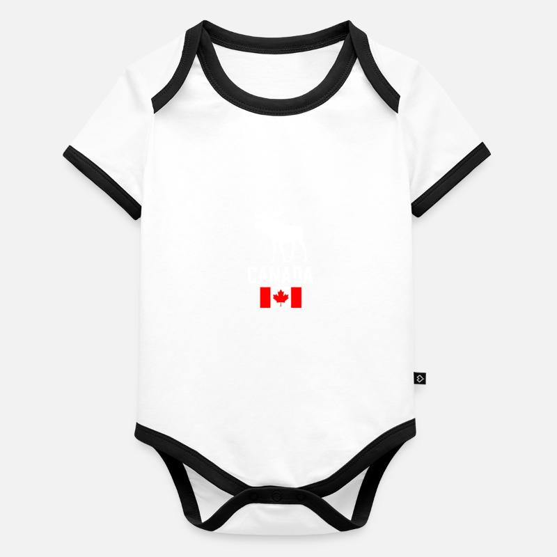 Canada Moose Canada Flag Canadian Pride Maple Leaf Body Bébé bio contrasté manches courtes