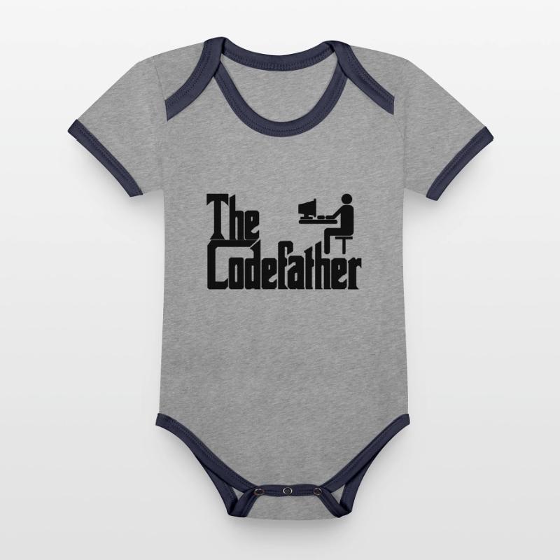 The Codefather Programmierer PC Coding Geschenk Baby Bio-Kurzarm-Kontrastbody