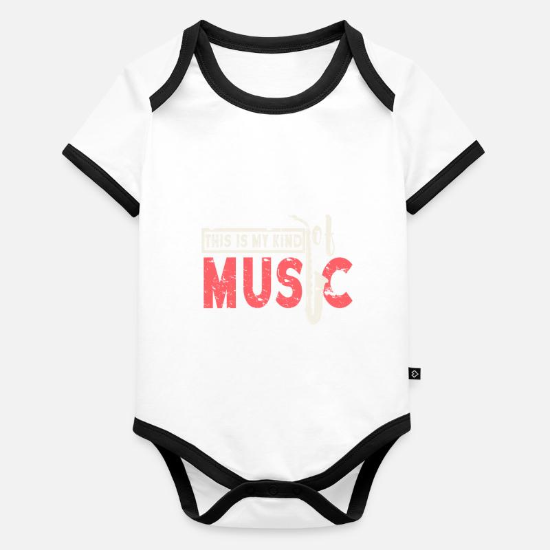 saxophone Organic Baby Contrasting Bodysuit