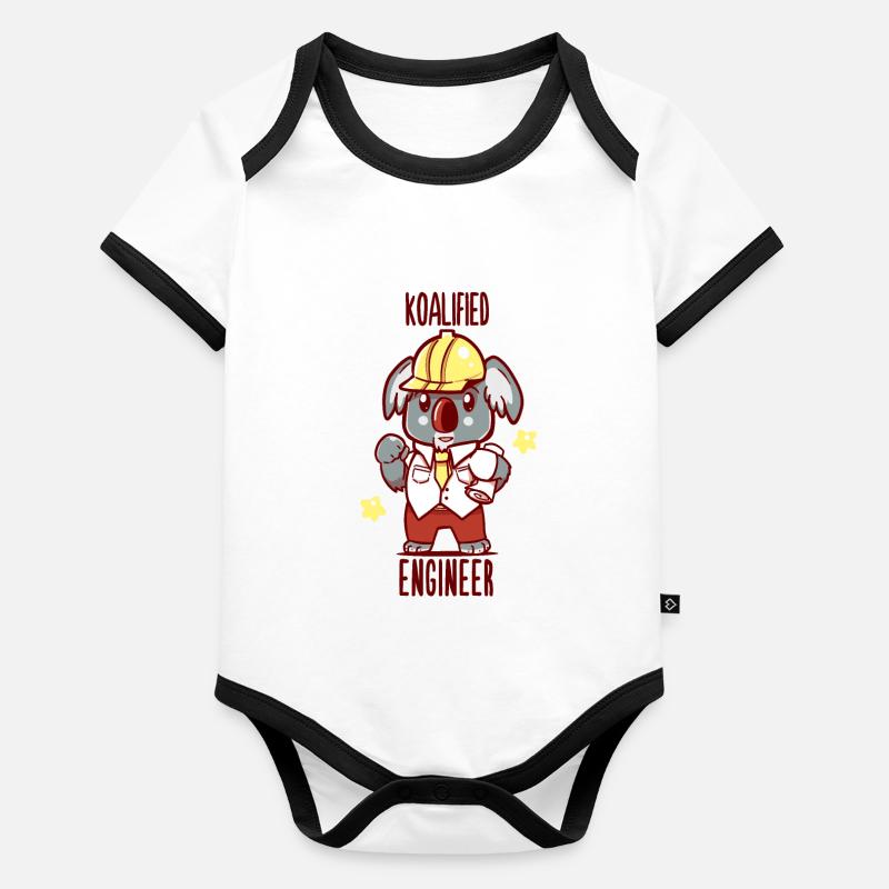 Koalified Engineer - Koala Animal Pun Baby Bio-Kurzarm-Kontrastbody